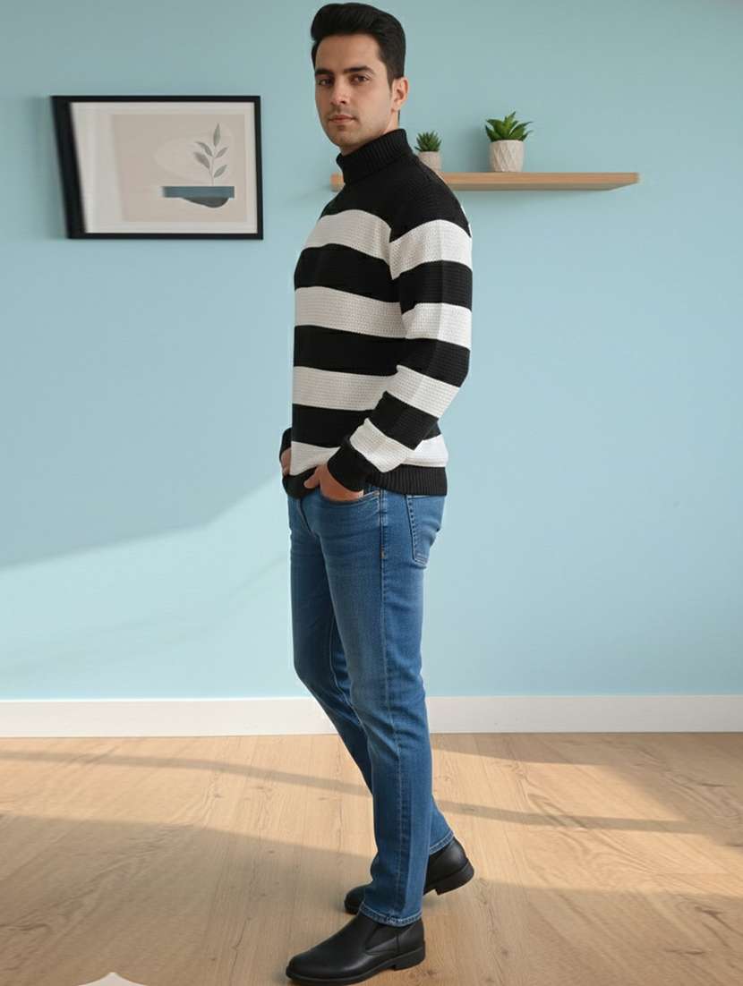 men striped long sleeve regular fit pullover - 22361908 -  Standard Image - 2