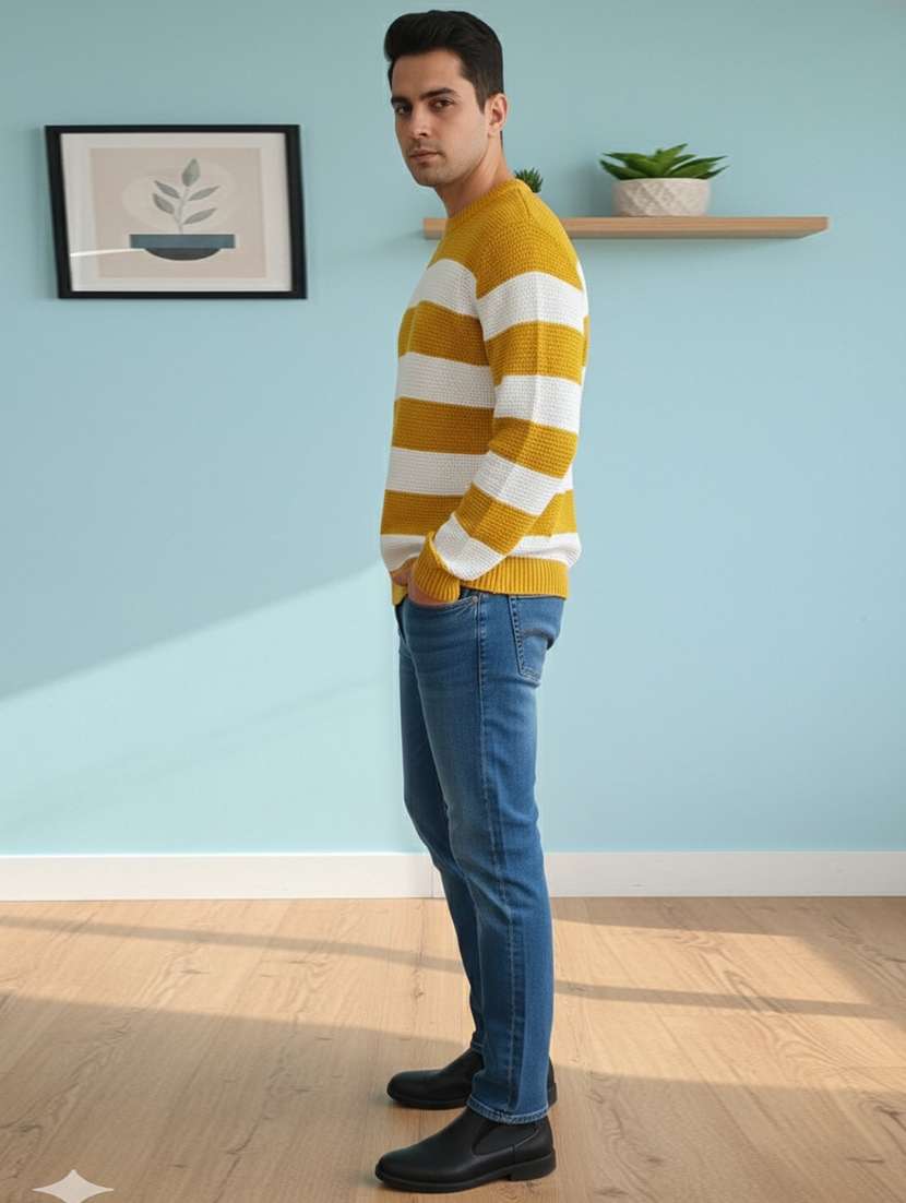 men striped long sleeve regular fit pullover - 22361909 -  Standard Image - 2