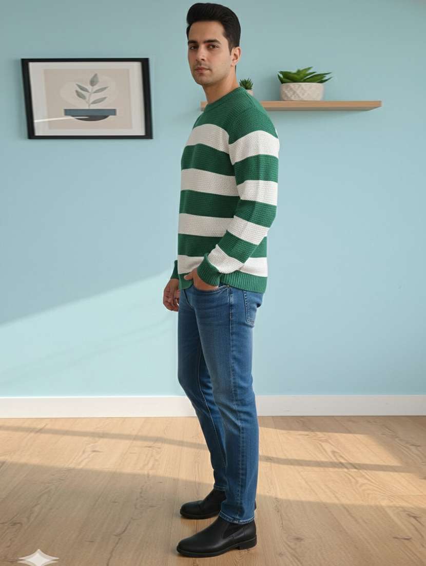 men striped long sleeve regular fit pullover - 22361915 -  Standard Image - 2