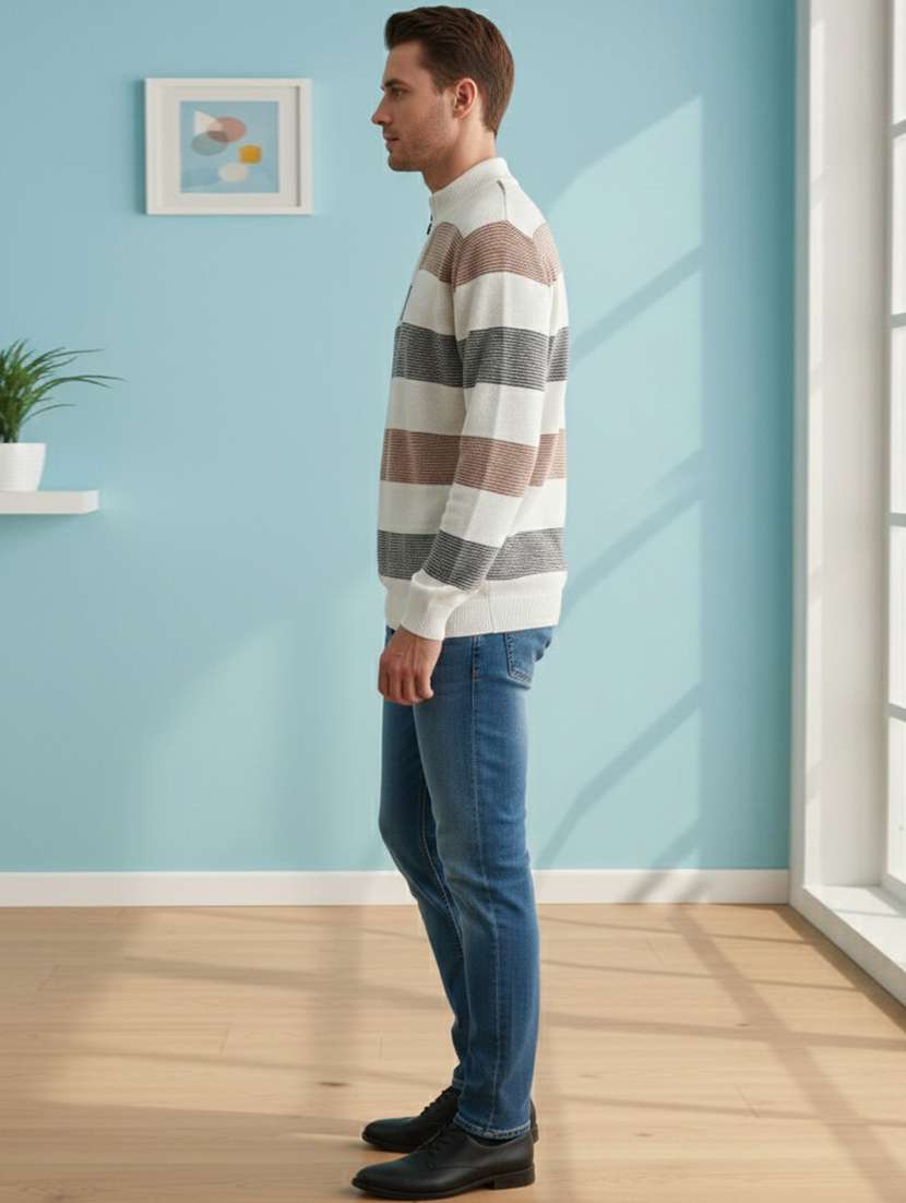 men striped long sleeve regular fit pullover - 22361917 -  Standard Image - 2