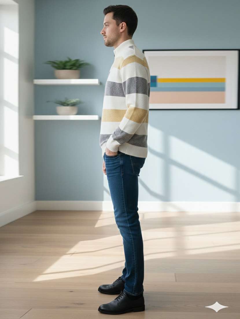 men striped long sleeve regular fit pullover - 22361918 -  Standard Image - 2