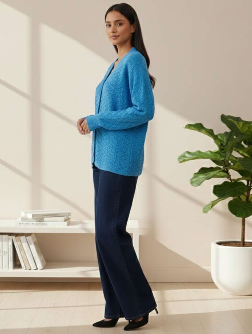 women self designed long sleeve cardigan - 22361925 -  Standard Image - 2