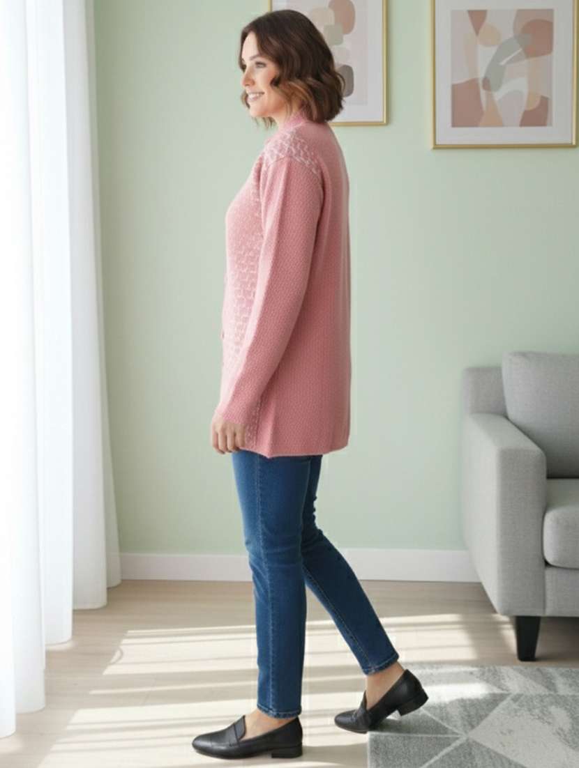 women self designed long sleeve cardigan - 22361933 -  Standard Image - 2