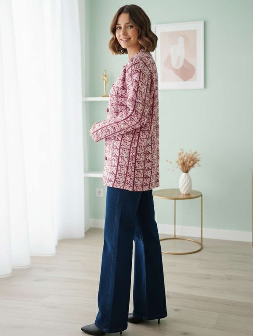 women self designed long sleeve cardigan - 22361941 -  Standard Image - 2