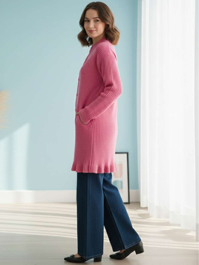 women self designed long sleeve cardigan - 22361948 -  Standard Image - 2