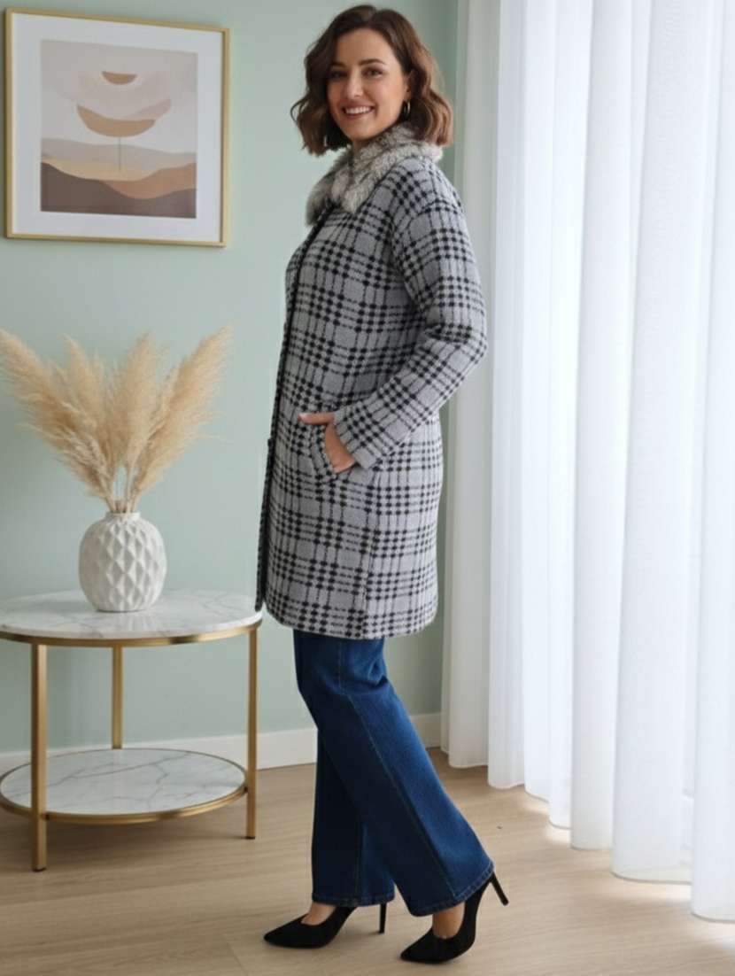 women self designed long sleeve cardigan - 22361949 -  Standard Image - 2