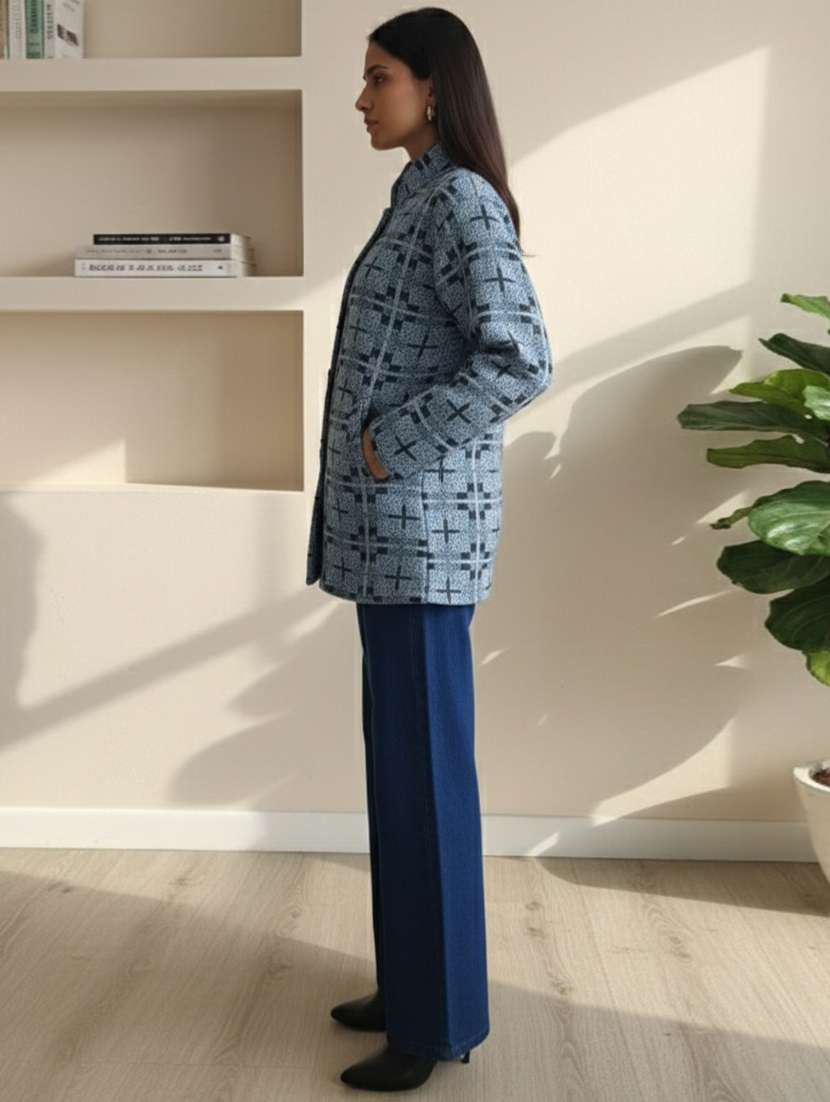 Women Self Designed Long Sleeve Cardigan - 22361952 -  Standard Image - 2