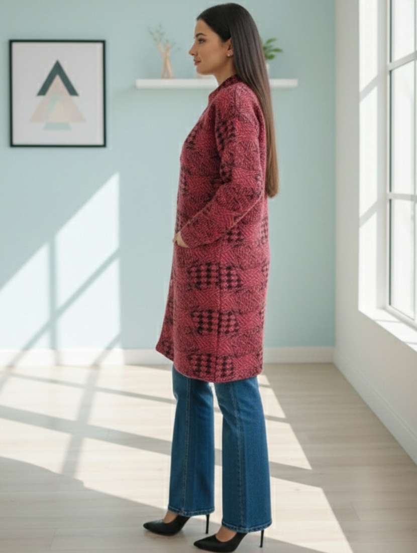 women self designed long sleeve cardigan - 22361955 -  Standard Image - 2