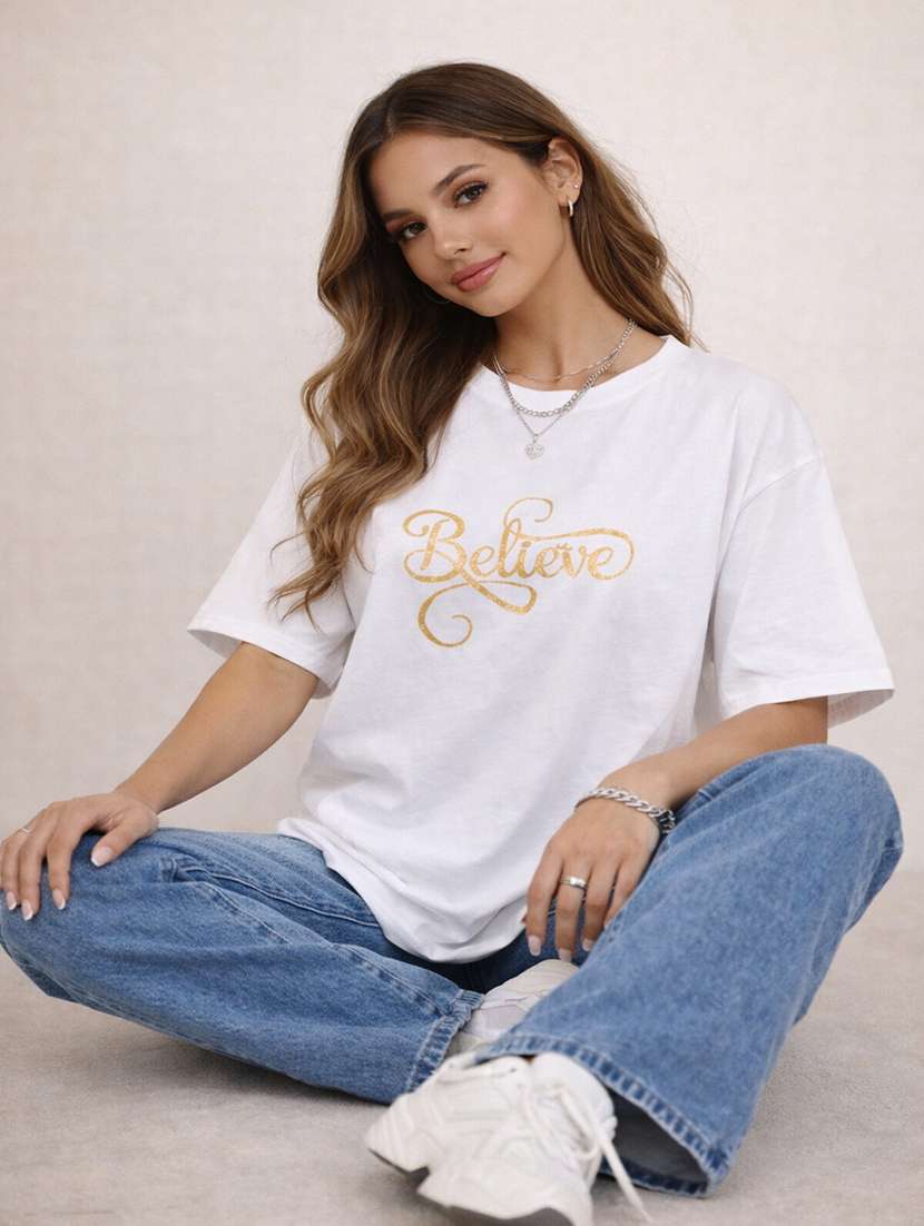 women printed short sleeve oversized t-shirt - 22362024 -  Standard Image - 2