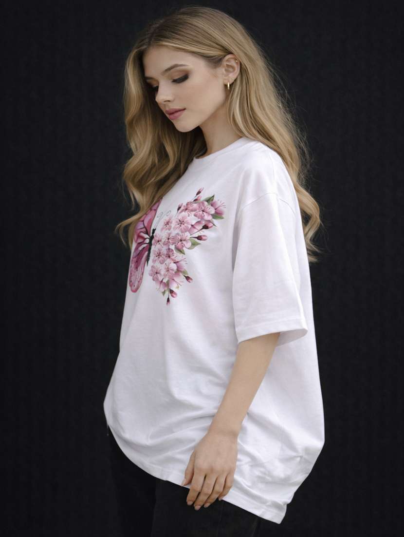 women printed short sleeve oversized t-shirt - 22362028 -  Standard Image - 2