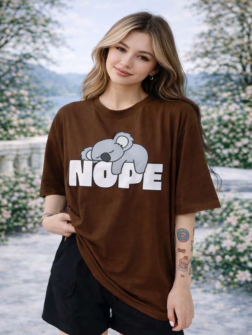 women printed short sleeve oversized t-shirt