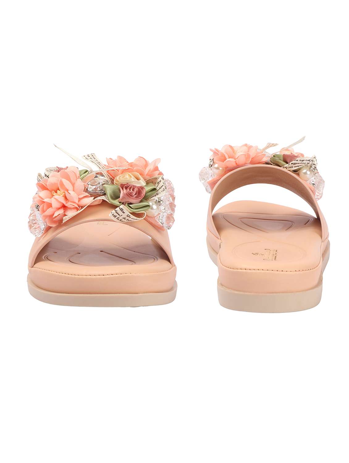 women peach slip on sandal - 22362138 -  Standard Image - 2
