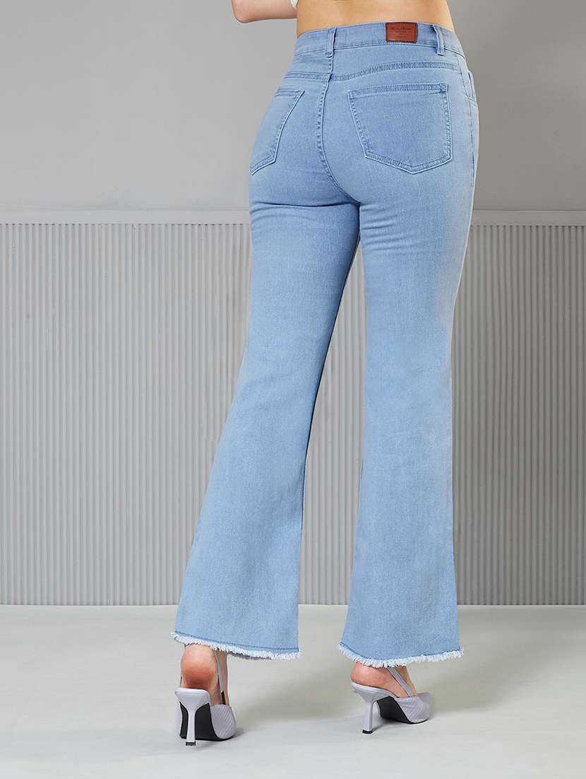 women solid high rise bootcut jeans - 22362180 -  Standard Image - 2