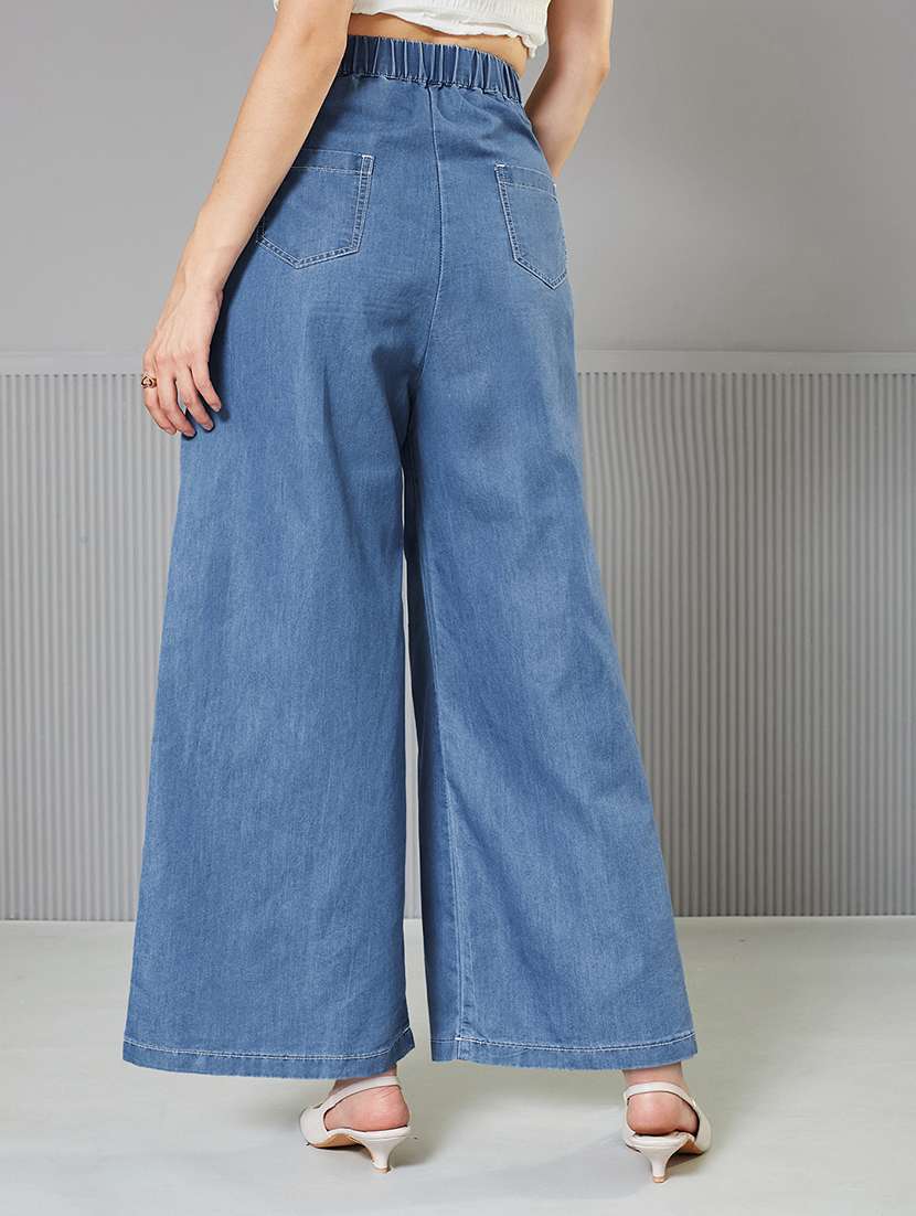 women solid high rise wide leg jeans - 22362194 -  Standard Image - 2