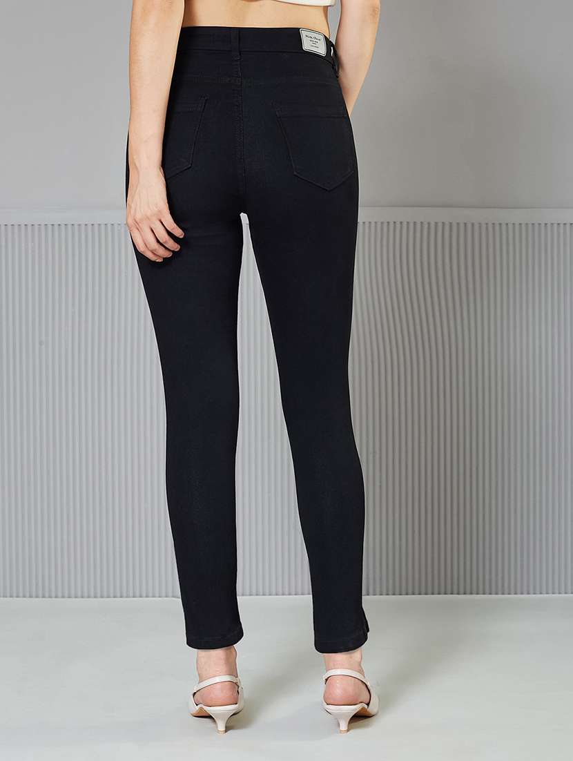women solid high rise skinny fit jeans - 22362198 -  Standard Image - 2