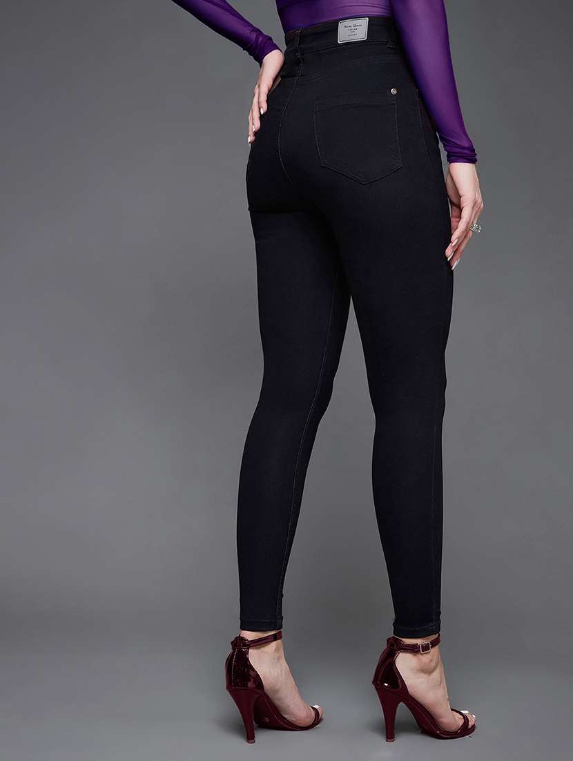 women solid high rise skinny fit jeans - 22362206 -  Standard Image - 2