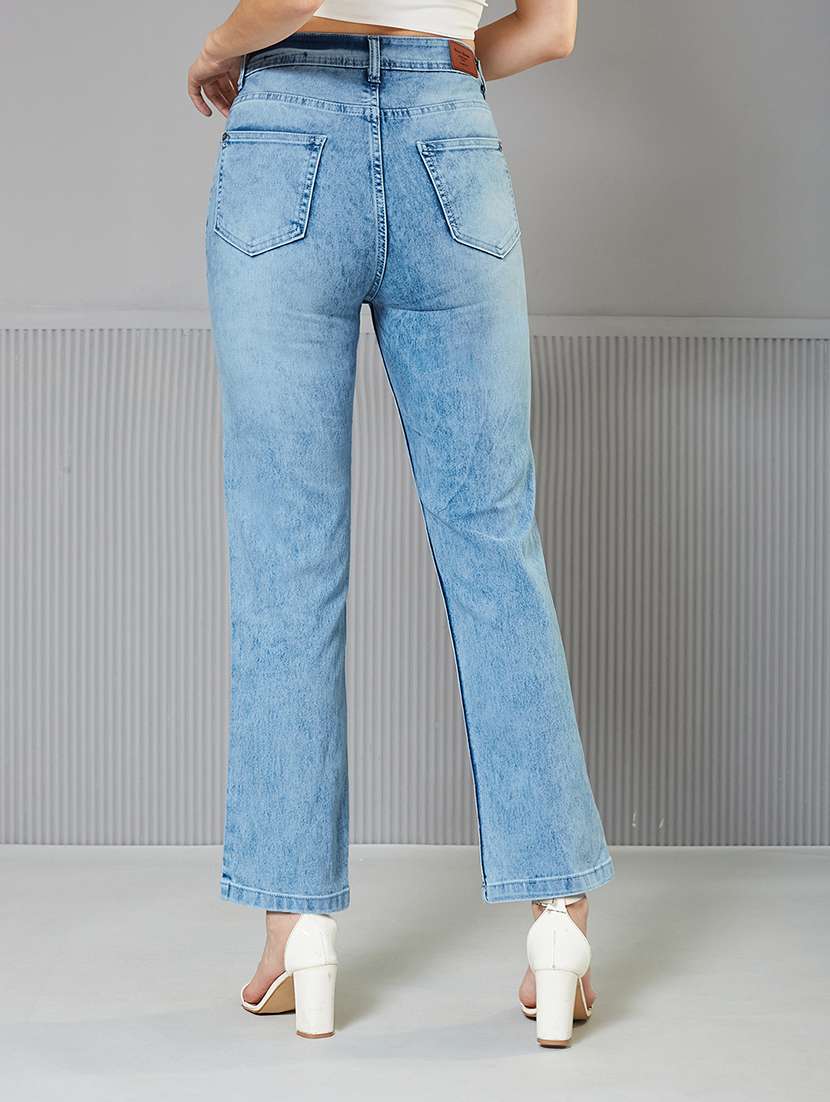 women solid high rise bootcut jeans - 22362210 -  Standard Image - 2
