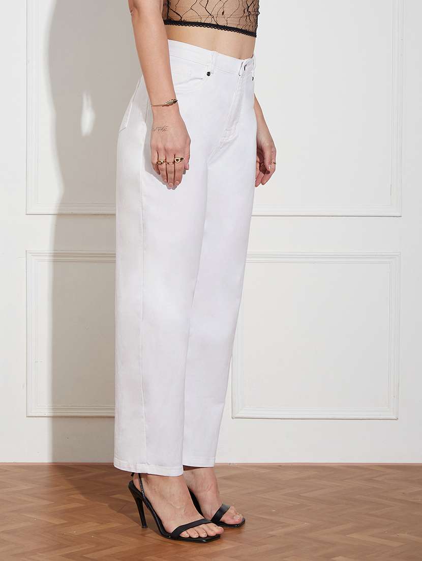 women solid high rise straight jeans - 22362213 -  Standard Image - 2