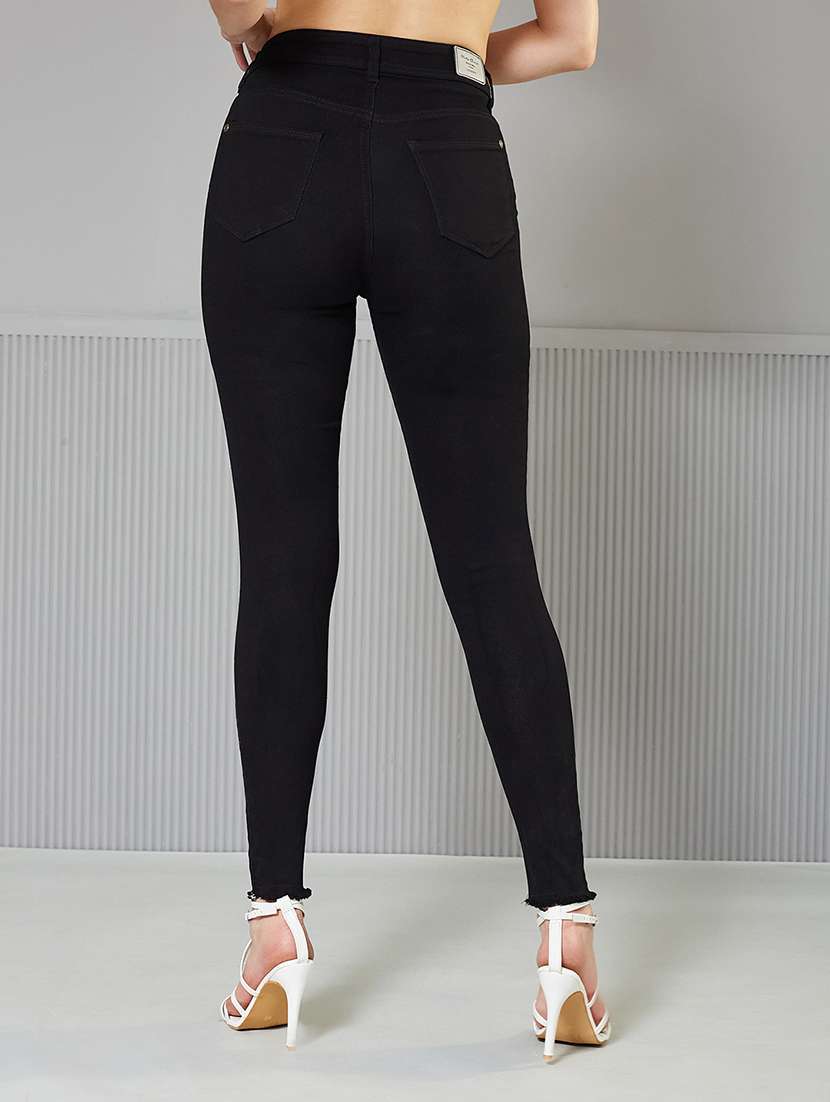 women solid high rise skinny fit jeans - 22362227 -  Standard Image - 2