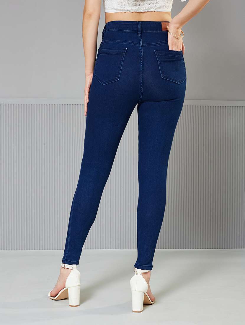 women solid high rise skinny fit jeans - 22362231 -  Standard Image - 2