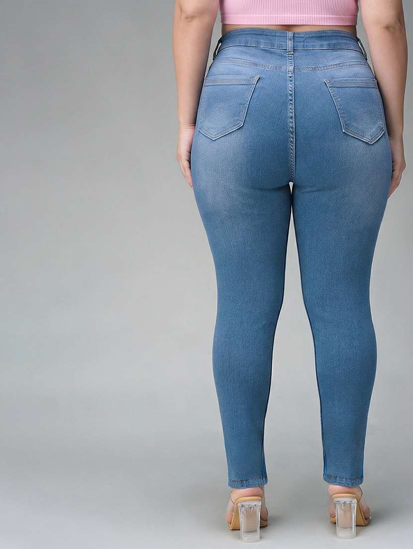 womne plus size solid high rise slim fit jeans - 22362245 -  Standard Image - 2