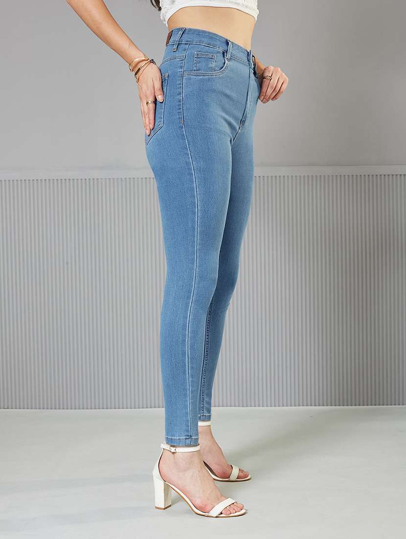 women solid high rise skinny fit jeans - 22362249 -  Standard Image - 2