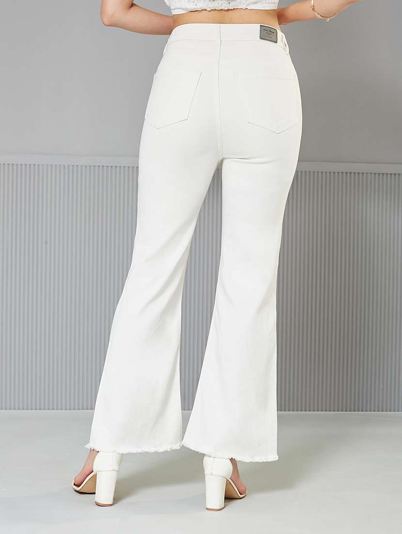 women solid high rise bootcut jeans - 22362251 -  Standard Image - 2