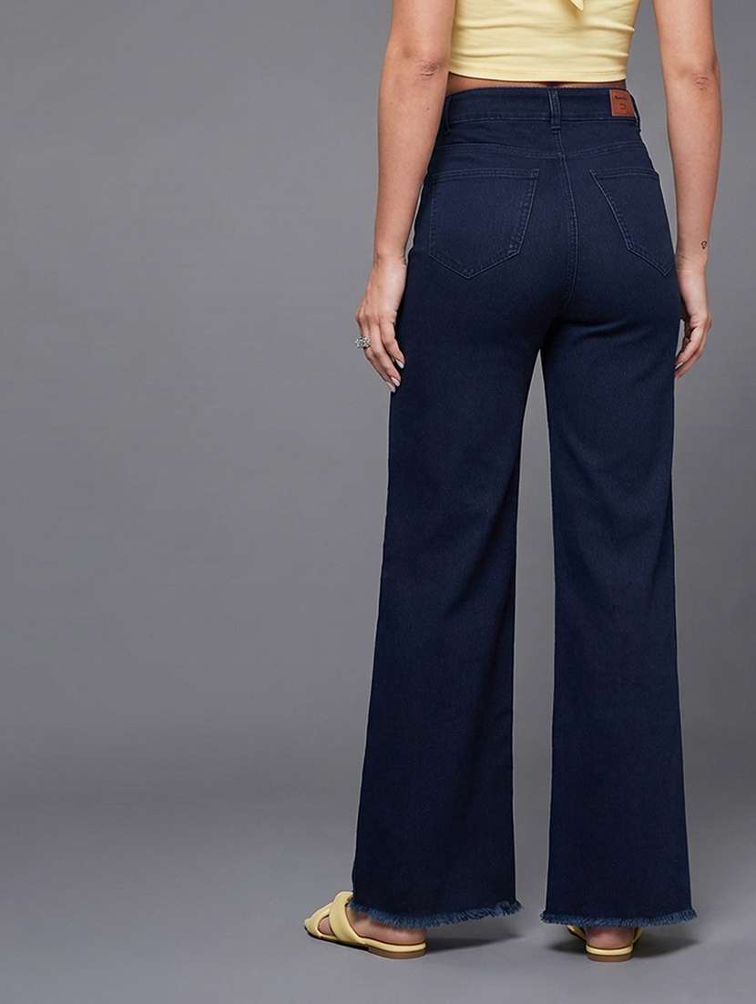 women solid high rise wide leg jeans - 22362252 -  Standard Image - 2