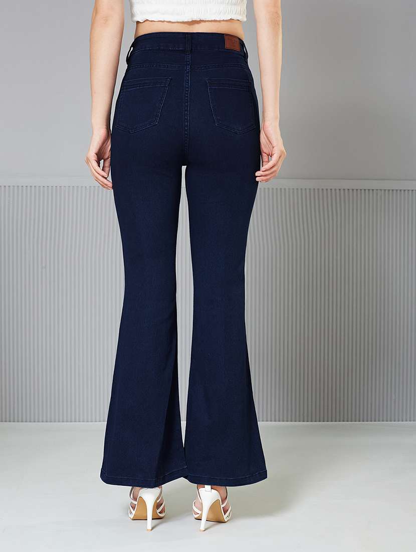 women solid high rise bootcut jeans - 22362257 -  Standard Image - 2