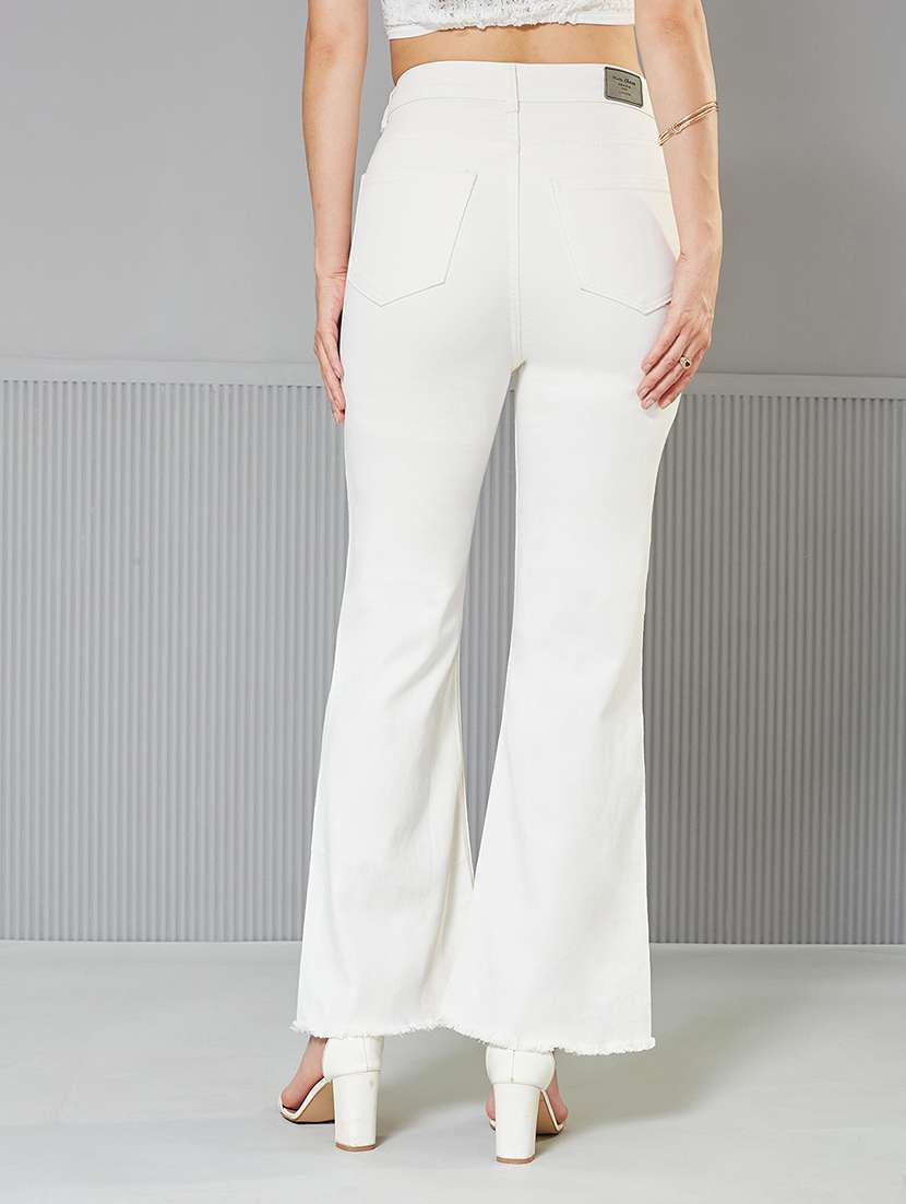 women solid high rise bootcut jeans - 22362261 -  Standard Image - 2
