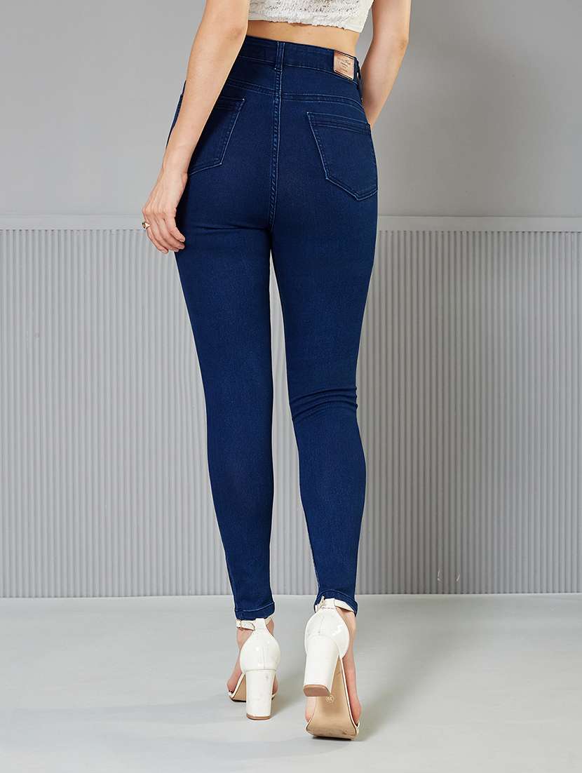 women solid high rise skinny fit jeans - 22362264 -  Standard Image - 2