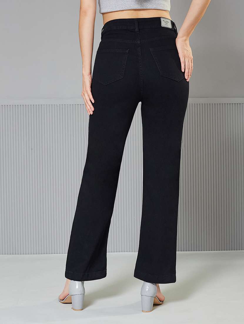 women solid high rise bootcut jeans - 22362292 -  Standard Image - 2