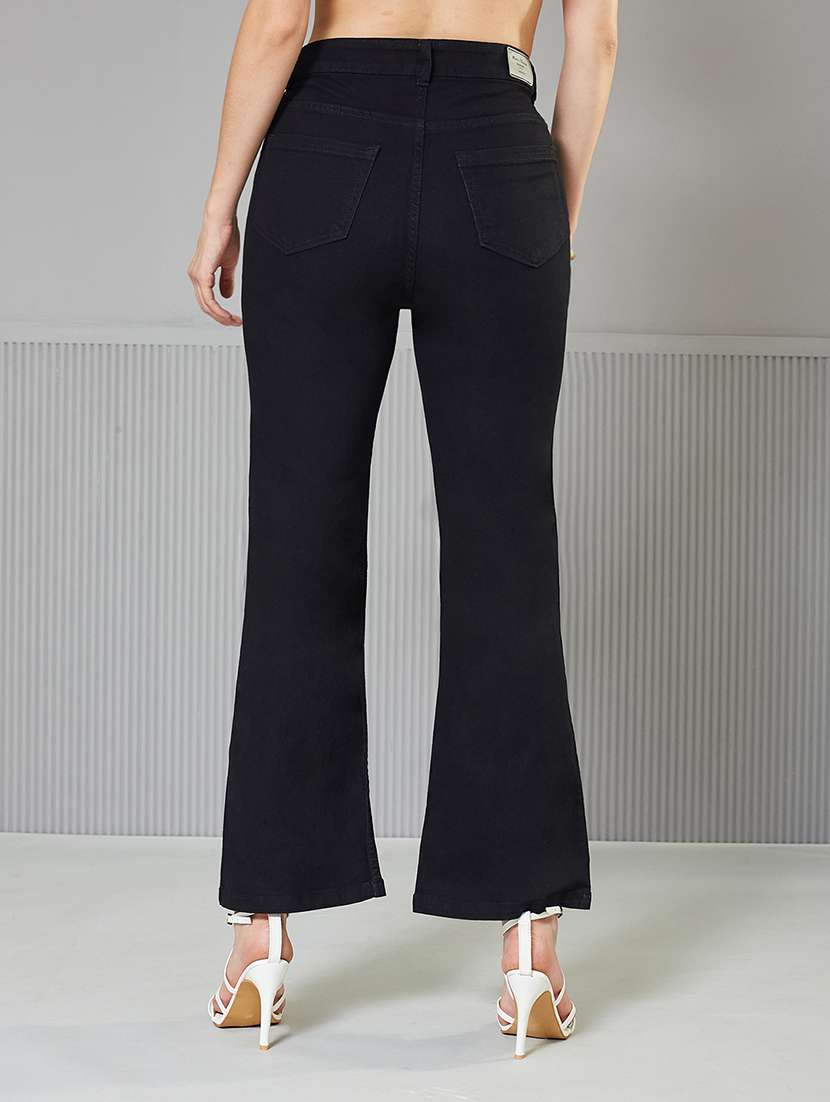 women solid high rise bootcut jeans - 22362295 -  Standard Image - 2