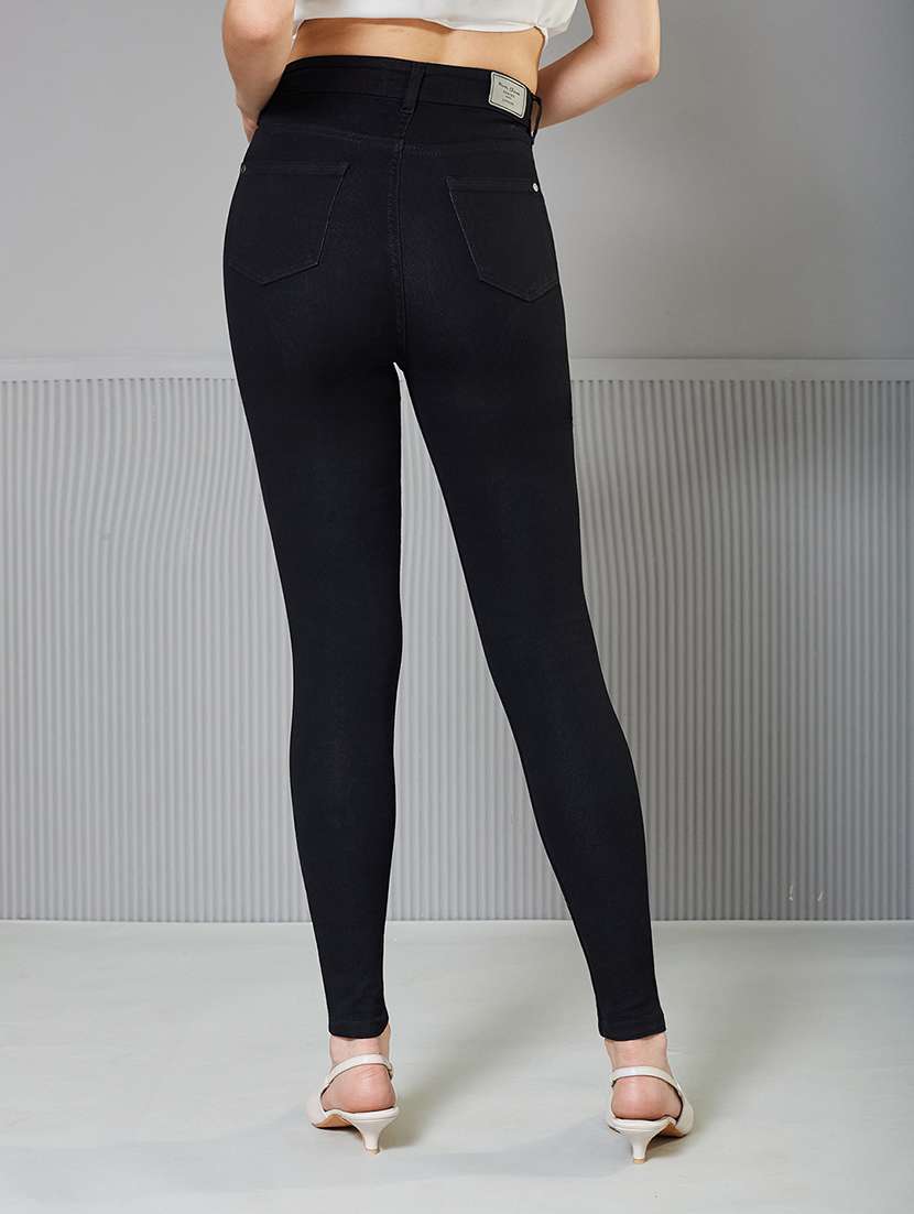 women slash knee high rise skinny fit jeans - 22362298 -  Standard Image - 2