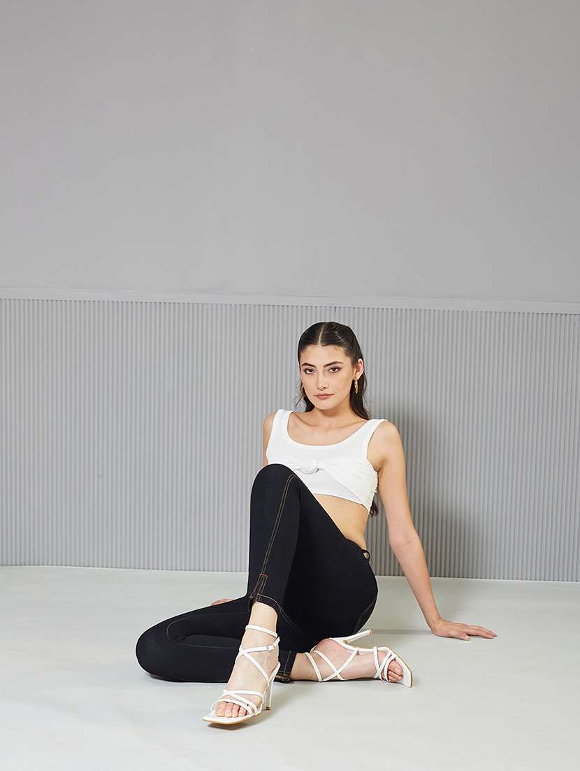 women solid high rise skinny fit jeans - 22362315 -  Standard Image - 2