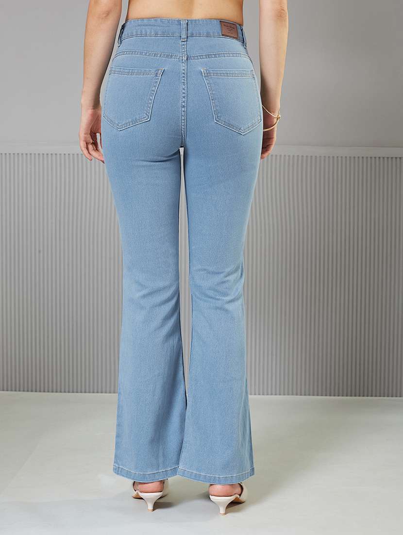 women solid high rise bootcut jeans - 22362341 -  Standard Image - 2