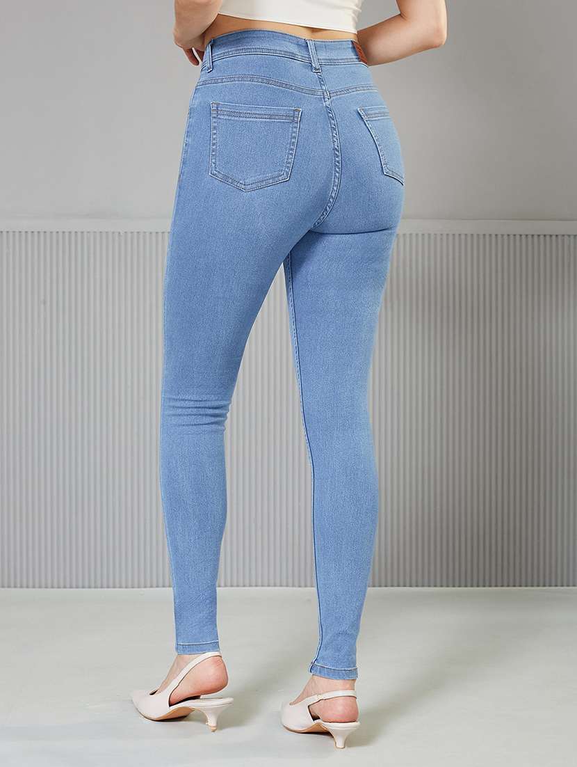 women solid high rise skinny fit jeans - 22362342 -  Standard Image - 2