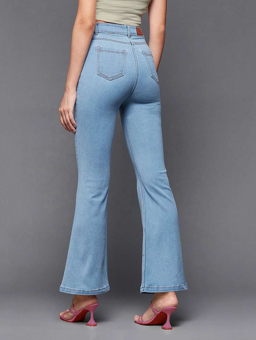 women solid high rise bootcut jeans - 22362350 -  Standard Image - 2