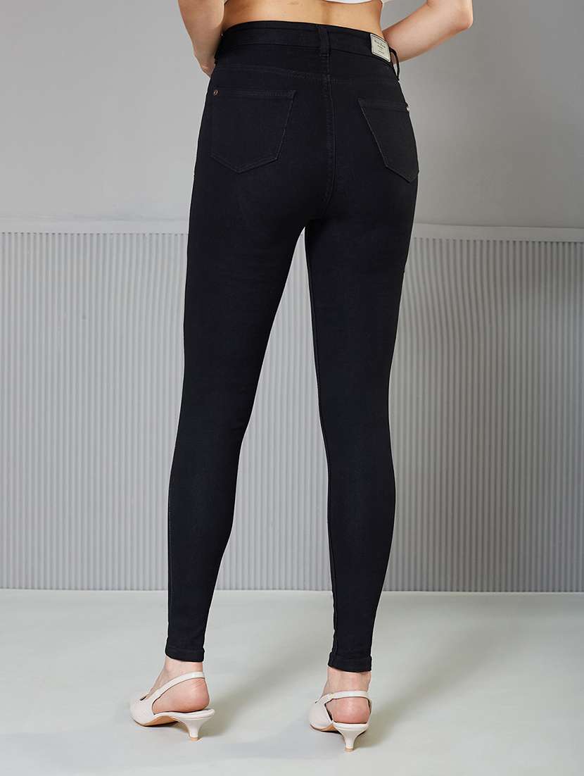 women slash knee high rise skinny fit jeans - 22362356 -  Standard Image - 2