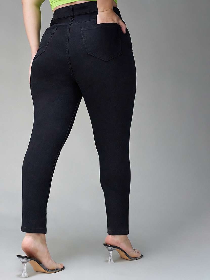 womne plus size solid high rise slim fit jeans - 22362370 -  Standard Image - 2
