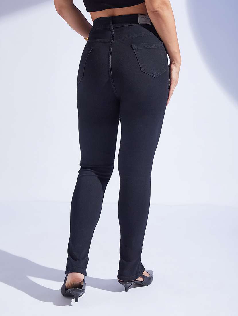 women solid high rise skinny fit jeans - 22362380 -  Standard Image - 2