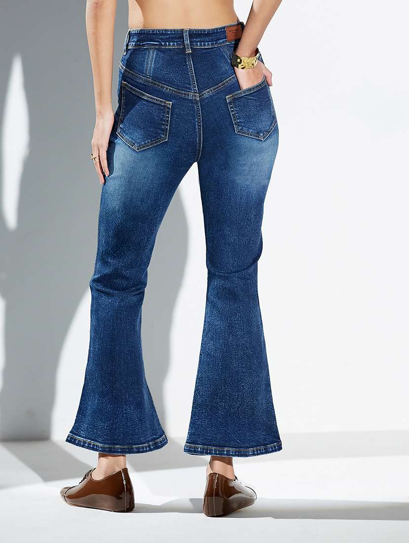 Women Solid High Rise Bootcut Jeans - 22362386 -  Standard Image - 2