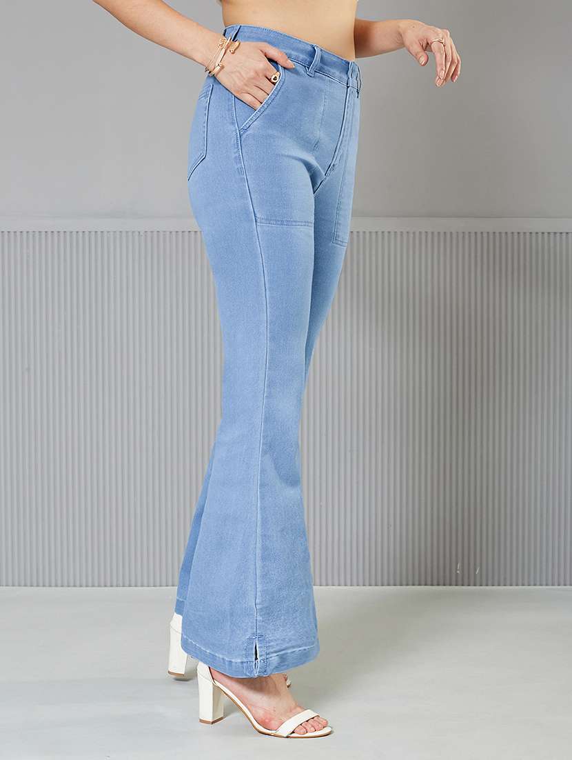 women solid high rise bootcut jeans - 22362390 -  Standard Image - 2
