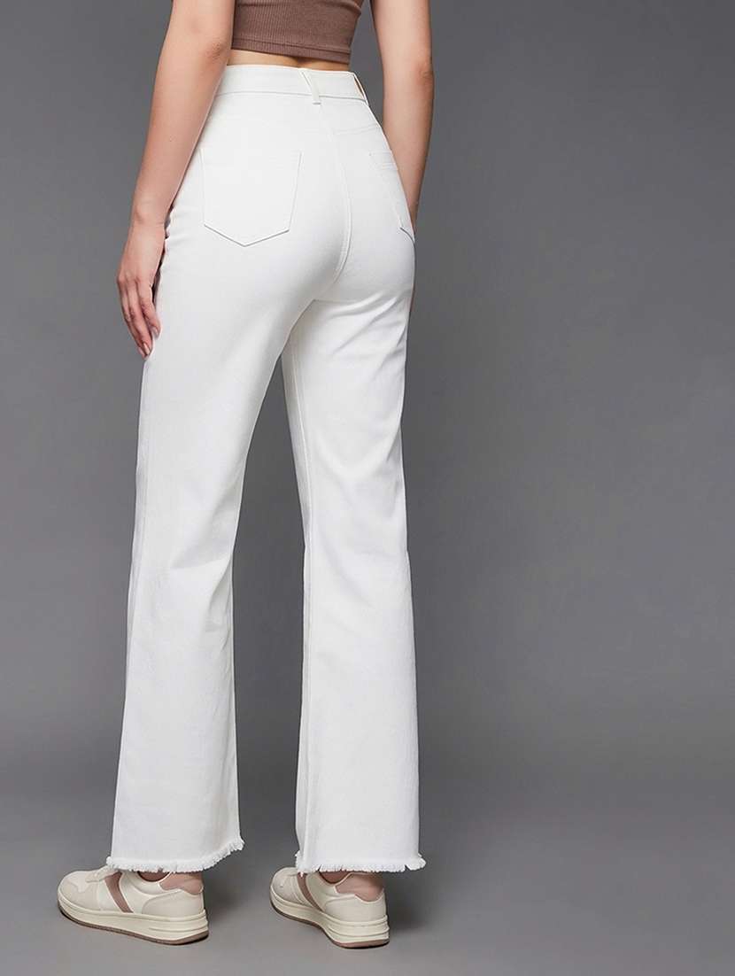 women solid high rise bootcut jeans - 22362396 -  Standard Image - 2