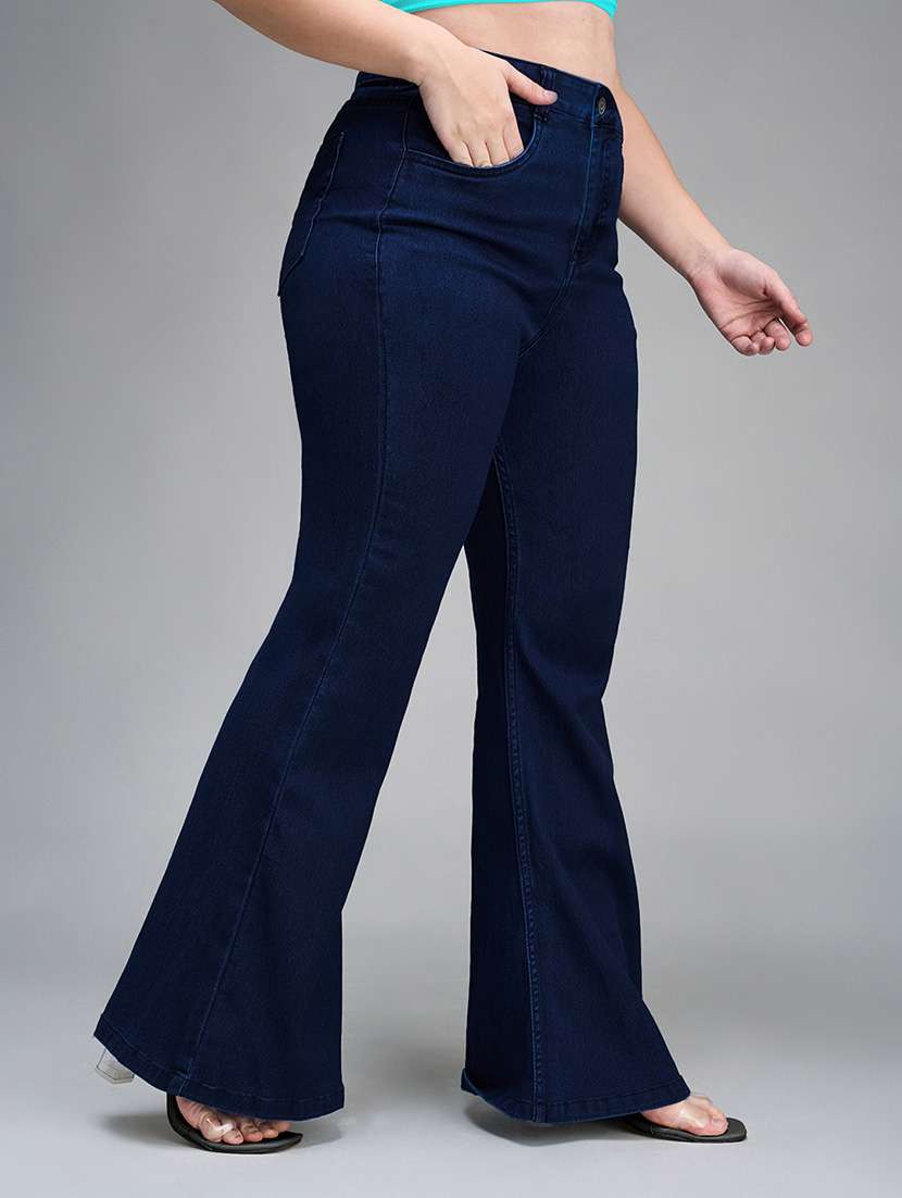 womne plus size solid high rise bootcut jeans - 22362398 -  Standard Image - 2
