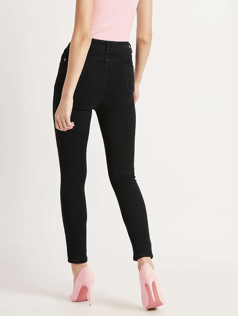 women solid high rise skinny fit jeans - 22362399 -  Standard Image - 2