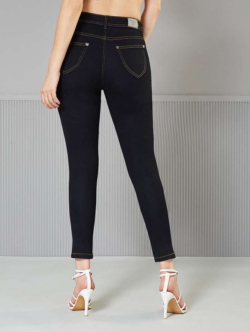 women solid high rise skinny fit jeans - 22362404 -  Standard Image - 2