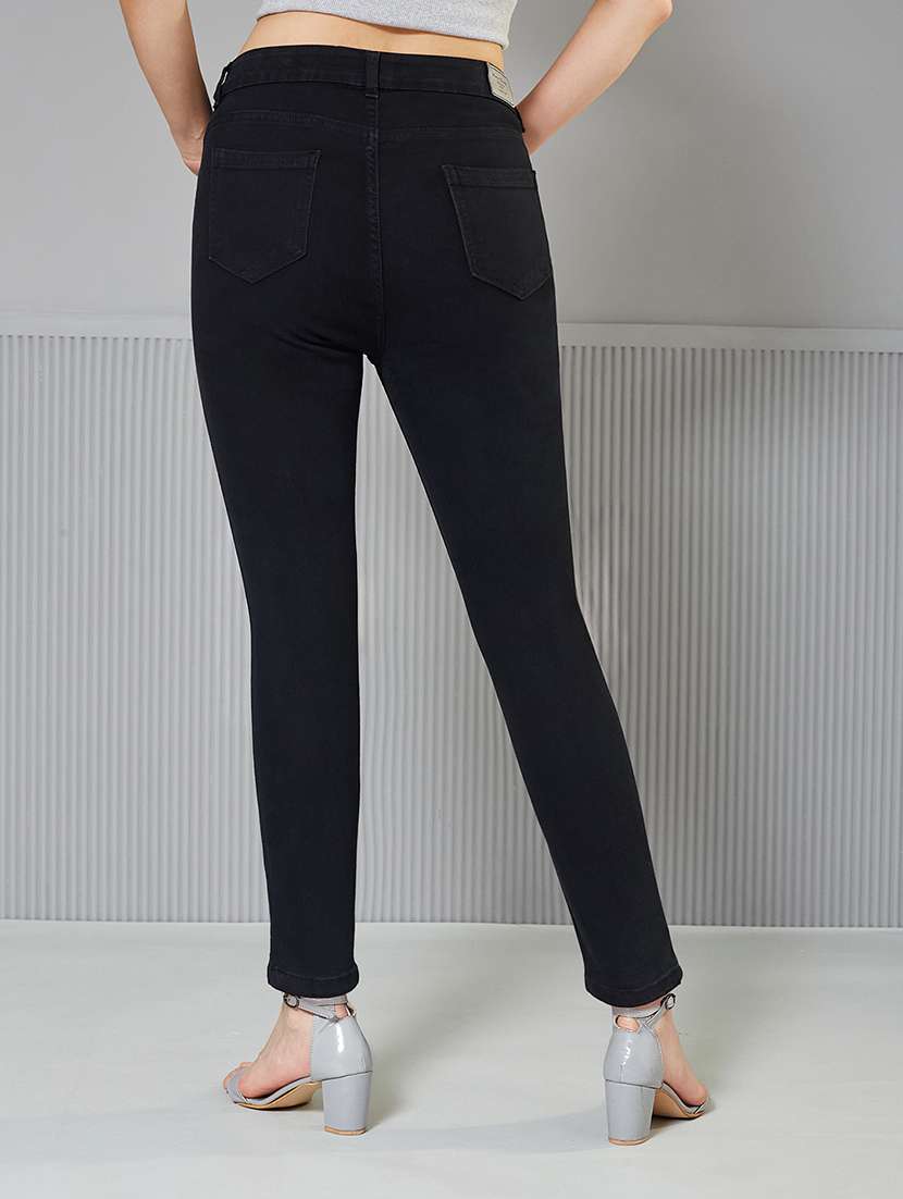 women solid high rise slim fit jeans - 22362405 -  Standard Image - 2