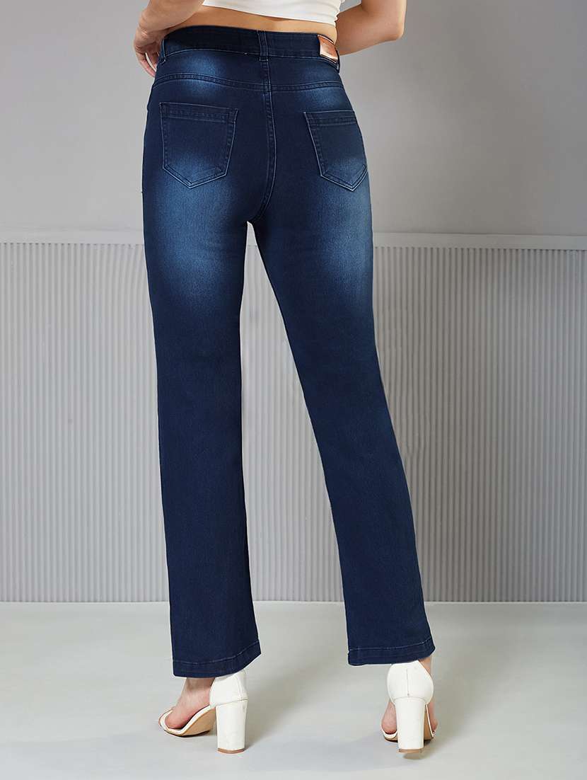 women solid high rise bootcut jeans - 22362416 -  Standard Image - 2