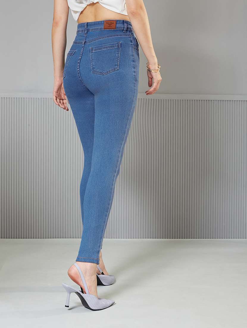 women solid high rise skinny fit jeans - 22362466 -  Standard Image - 2